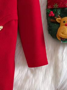 Mommy And Me 优雅搭配红色长袖宽松连衣裙，秋冬 - 紅色 - 查看 7