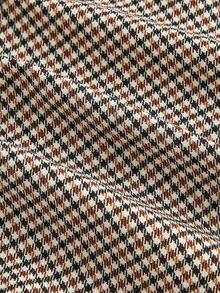 SHEIN MOD 大码格子西装套装、背心和裤子、无袖缺口领经典格子背心、高腰宽松格子阔腿裤、复古、办公室、正式、学术、商务，秋冬 - 彩色 - 查看 5