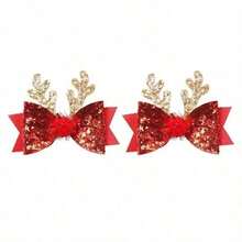 1/2pcs Pet Dog Cat Deer Themed Hair Clips, Suitable For Daily Use/Christmas