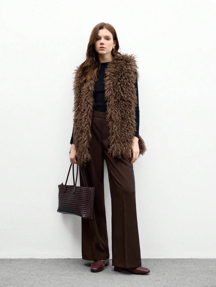 CUCCOO BIZCHIC Women's Square Toe Flat Low Heel New Coffee Color Comfortable Versatile Slip-On Loafers, Black Casual Flat Shoes, Lightweight For Commuting For Christmas Spring Shoes