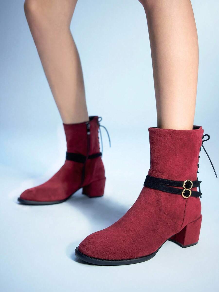 Sugerpunk Braune vintage spitze Chunky Heel Schnürstiefel mit Reißverschluss an der Seite für Damen