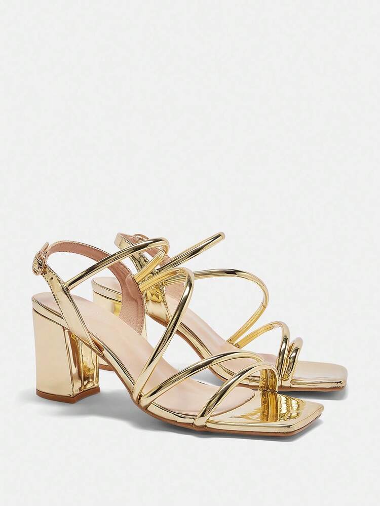 CUCCOO CURVES Plus Size Women's Fashion Classic Comfortable Ankle Strap High Heel Sandals Wide Fit