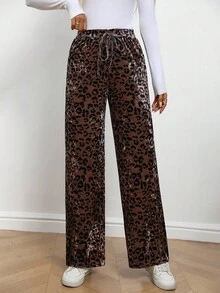 EMERY ROSE Quần ống đứng họa tiết da báo đi làm thời trang nữ - Nhiều màu - Xem 1