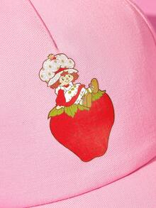Strawberry Shortcake X SHEIN 升级款时尚经典休闲甜美百搭运动粉色可爱草莓女士棒球帽防晒日常搭配直筒版型，送礼佳品 - 粉色 - 查看 4