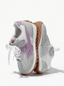 SHEIN 1 Pair Children's Lightweight Breathable Mesh Patchwork Soft-Sole Non-Slip Casual Sneakers For Back To School, Spring/Summer