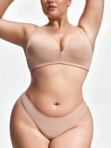 SHAPORA 3pcs/Set Plus Size Wireless Molded Cup Bras - Multicolor - View 2