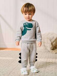 Cozy Pixies 1双儿童户外毛绒保暖运动卡通动物时尚婴儿幼儿趣味恐龙透气室内拖鞋 - 白色 - 查看 3