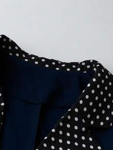 SHEIN LUNE Blazer patchwork à pois grande taille à la mode pour les déplacements