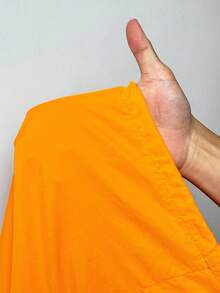 Slaydiva 秋冬新款女装休闲街头风音乐节复活节生日派对日常百搭爆款褶裥长袖拉链短款外套和阔腿裤时尚套装 - 橘色 - 查看 13