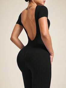 SHEIN Velisys Mono moldeador para mujer para yoga y running, diseño sin espalda - Multicolor - Ver 3