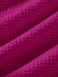 Blossori 少女法式优雅灰色纽扣宽松长袖开衫，秋冬 - 玫紅色 - 查看 3