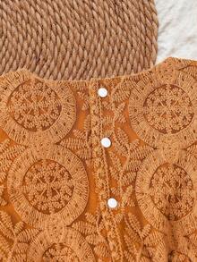 Vintaside Kids Baby Girls' Sweet Mesh Long Sleeve Loose Dress, Suitable For Outings, Parties And Gatherings, Spring/Autumn