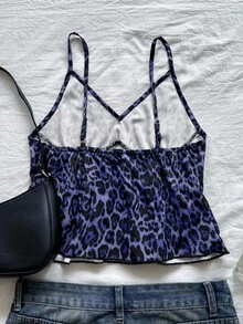 Chiquease 女士短款上衣，时尚，露脐上衣，性感 - 藍色 - 查看 2