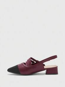 CUCCOO BIZCHIC Bailarinas de mujer con hebilla simple y punta afilada, elegantes, casuales, cómodas, zapatos de vestir slip-on para el trabajo, el trayecto, citas y ocasiones formales - Burdeos - Ver 8