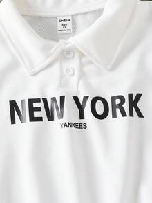 Genkimix Kids 2件套男童宽松简约英式POLO领卫衣 - 白色 - 查看 2