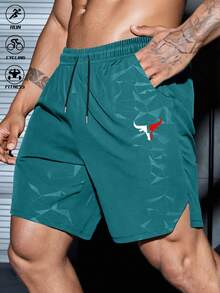 Manfinity Sport Corelite Men's Elastic Waist Drawstring Pocket Slit Casual Sports Shorts