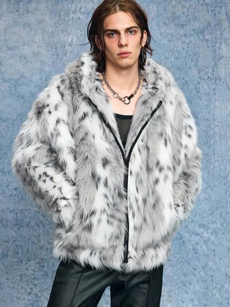 Casual Herren Thermofutter Loose Fit Kapuzenjacke