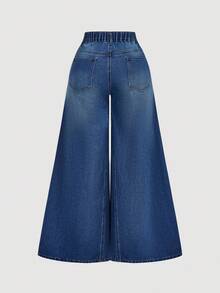 SHEIN MOD Plus Size Women Loose Fit Pockets Flared Leg Casual Versatile Jeans/Winter