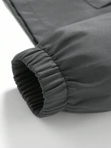 Manfinity Homme 男士浅灰色连帽长袖户外防风夹克，适合运动和户外活动，防水连帽夹克，科技感十足，秋季必备 - 淺灰色 - 查看 6