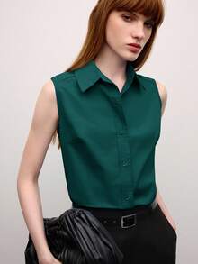 BizChic Women's Autumn Casual Shirt, Lapel Off-Shoulder Front Button-Up Basic Blouse, Elegant Business Formal Wear For Office, Wedding Guest, Concert