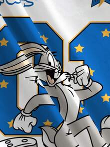 LOONEY TUNES X SHEIN 小男孩卡通条纹图案短袖T恤