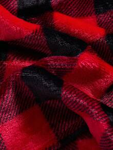 SHEIN 2 件套女士秋冬新款格子法兰绒套装，短款上衣和配套裤子套装，舒适合身的时尚服装 - 彩色 - 查看 5