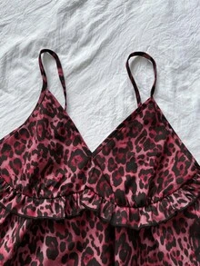 Chiquease Camiseta de tirantes con estampado de leopardo para mujer - Rojo - Ver 3