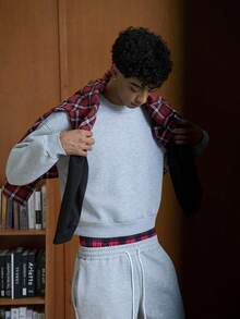 TOKVUE 男士套头衫和裤子套装，两件套灰色运动服，秋冬服装 - 彩色 - 查看 6