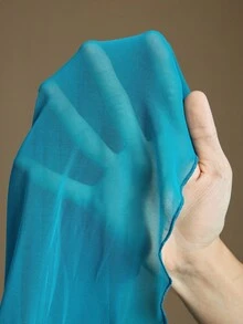 Ontre 2026 Spring/Summer New Women Sheer Mesh Turtleneck Top, Minimalist Versatile Business Casual Office Wear - Blue - View 6