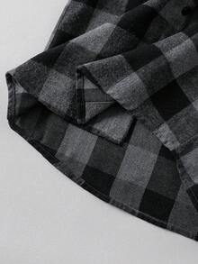 Vacaura 1pc Boys' Plaid Hooded Jacket, Casual Everyday Wear For Autumn/Winter