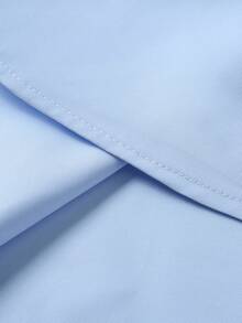 Manfinity Mode Plus Size Men's Casual Colorblock Patchwork Shirt, Autumn, Long Sleeve Top - Blue - View 4