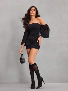 CUCCOO SZL 欧美风尖头拼接高跟踝靴，女款，搭扣系带修身弹力踝靴 - 黑色 - 查看 5