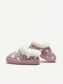 Cozy Pixies 1 Paio di pantofole invernali con cuori alla moda, senza lacci, con fodera calda, adatte per casa, casual, uso quotidiano, esterno in inverno (modello casuale)