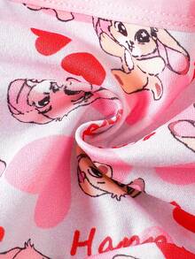 SHEIN 10 件/套年轻女孩可爱卡通动物印花三角内裤，彩色兔子图案，夏季