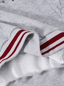 Sparklyn 2pcs/Set Teen Girl Casual Letter Print Long Sleeve Hoodie Sweatshirt And Flare Pants, Autumn - Burgundy - View 7