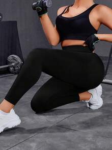 Easithlete Plus Size Seamless Graphic Print Leggings - Multicolor - View 4