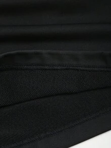 Sweetra Women's Casual Loose Elastic Waist Faux Placket Relaxed Fit Wide Leg Sweatpants, Suitable For Commuting, Travel, Work, Spring/Autumn - Black - View 6