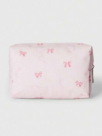 Kawaii Bolsa de cosméticos de terciopelo octagonal con estampado de mariposa