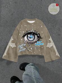 Manfinity ZONE917 Men Digital Full Print Loose Cropped Flare Sleeve T-Shirt, Fall