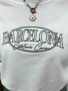 Rovax 女式短款圆领长袖运动衫 - 白色 - 查看 5