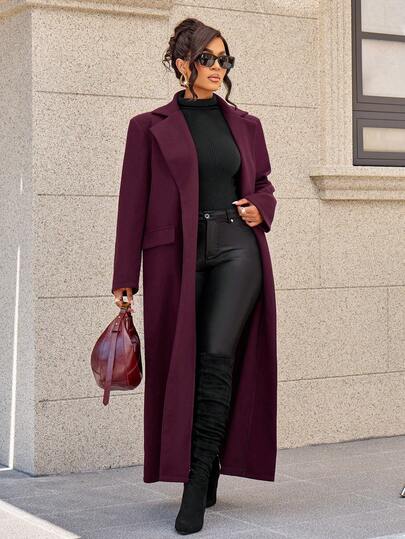 SOLERSUN Abrigo de lana grueso, abrigo de mujer para otoño, chaqueta de traje de mujer, traje de invierno para mujer, abrigo elegante y sexy para mujer en otoño, invierno, Halloween, Navidad y Año Nuevo