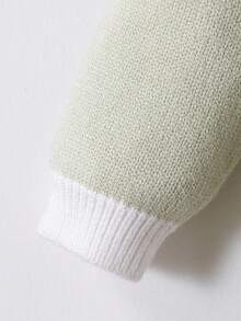 Macacão de Tricô com Gola Alta de Manga Longa para Bebês Meninos, com Pé, Confortável para Recém-Nascidos, Adequado para Uso Diário, Interno e Externo, Cinza e Cinza Escuro, Outono/Inverno