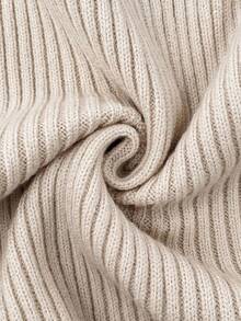 SHEIN Suéter de maternidad con cuello alto, mangas acampanadas y bajo asimétrico en contraste de color, para otoño/invierno