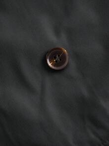 SHEIN MOD 女士深灰色短款休闲宽松外套，配腰带，秋季外套，秋装，秋季，度假风女装，返校季 - 深灰色 - 查看 3