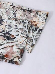 Sparklyn Bộ 2 áo hoodie dài tay trễ vai in chữ cho bé gái tuổi teen và quần cargo in hình cành cây, trang phục thường ngày mùa thu - Nhiều màu - Xem 4