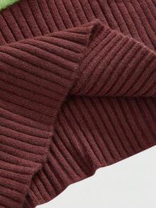 ROMWE Vintage Y2K Striped Deep V Slim Fitted Sweater - Multicolor - View 5