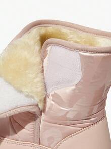 JNSQ 1 Pair Girls Fashion Design Hook And Loop Comfortable Warm Boots, Casual Snow Boots Suitable For Daily Outing And Sports In Winter (Pattern Random) - Pink - View 8