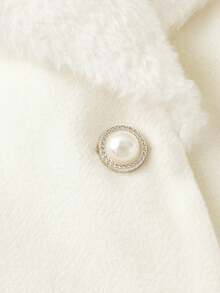 SHEIN MOD 女士优雅大衣，毛领喇叭袖，腰部收紧设计，适合冬季、秋冬季、新年、派对、圣诞节等场合，尽显优雅气质，喇叭袖设计，时尚秋季新款女装，法式度假风，露台休闲，魅力四射，下午茶优雅装扮，时尚秋季新款女装，黑色半身裙 - 杏色 - 查看 3