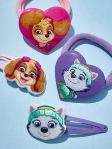 SHEIN | PAW Patrol 8pcs Set Of Cute Cartoon Girl Hair Rope Hairpin Hair Accessories Set Elastic Rubber Band Widened And Thickened To Prevent Pulling Hair Suitable For Tying Hair Clip Bangs - Multicolor - View 3