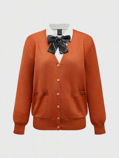 J-Fashion Casual Cardigan For Women, Pink, Collegiate/Harajuku Style, Spring/Autumn